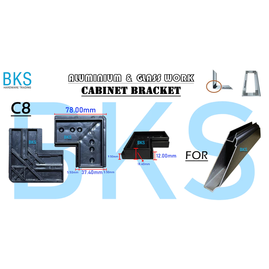 C8 Cabinet Door Corner Bracket